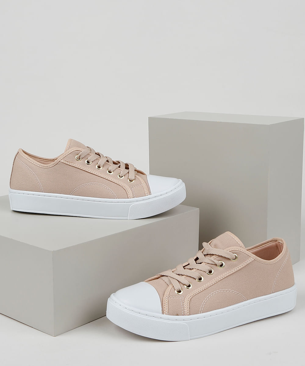 Tênis Feminino Oneself com Cadarço Rosa Menor preço em Tênis Feminino Oneself com Cadarço Rosa