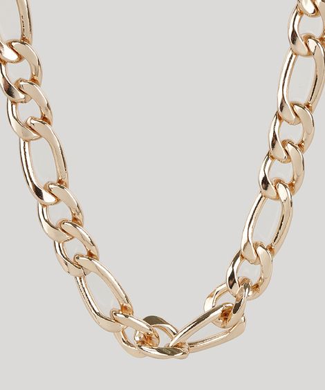 Colar Feminino com Elos Grandes Dourado