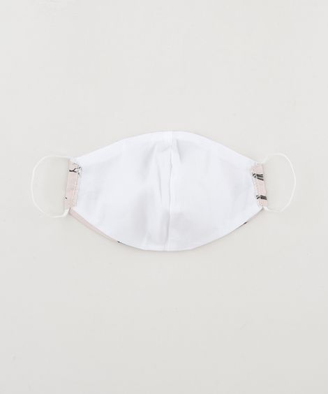 Máscara de Tecido Reutilizável para Proteção Individual Infantil Estampado Floral Rosa Claro