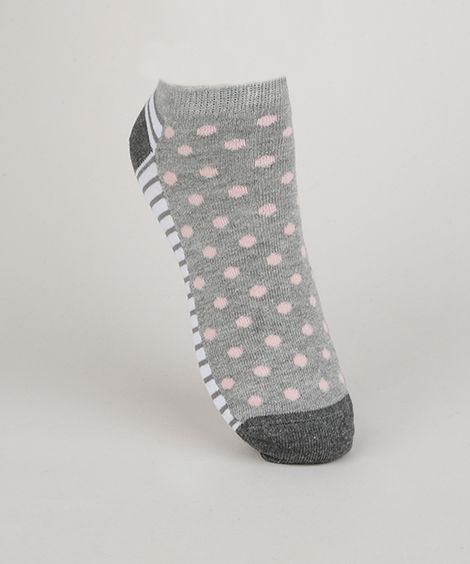 Kit de 3 Meias Femininas Cano Baixo Estampadas Multicor
