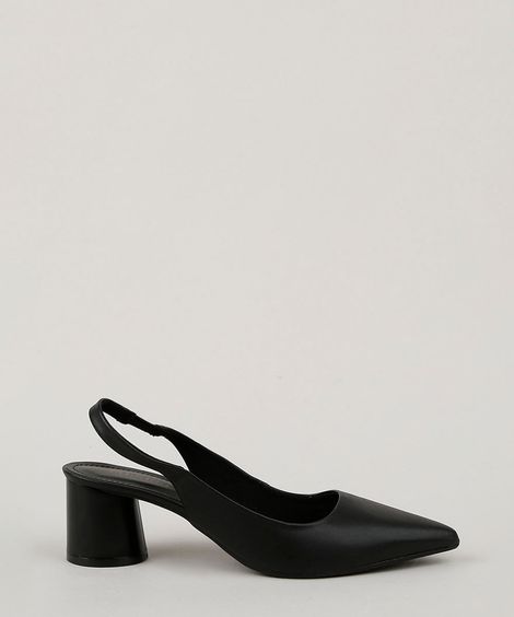 Scarpin Feminino Oneself Salto Médio Cone Preto