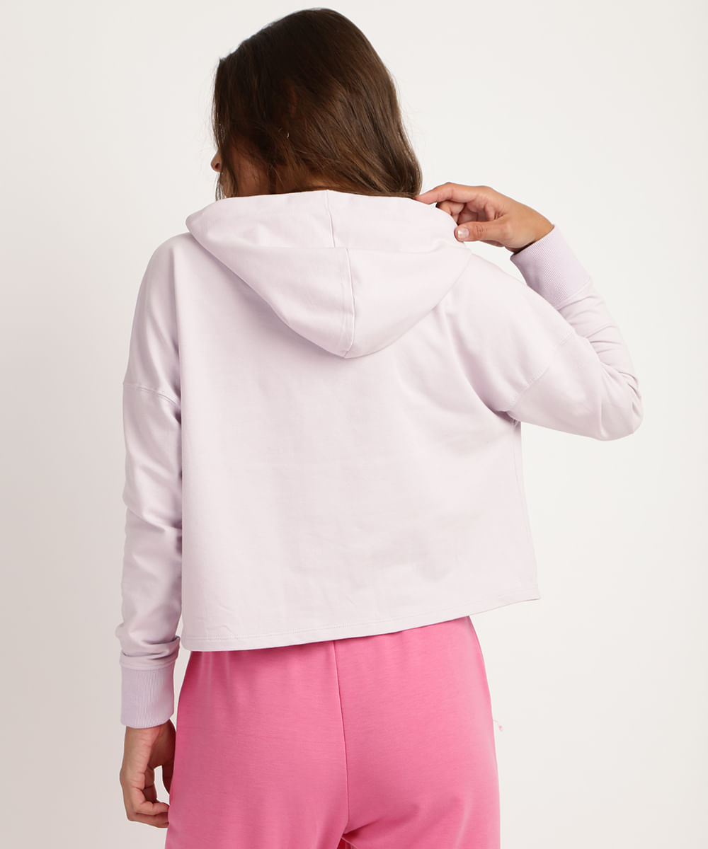 white zip crop moletom com capuz