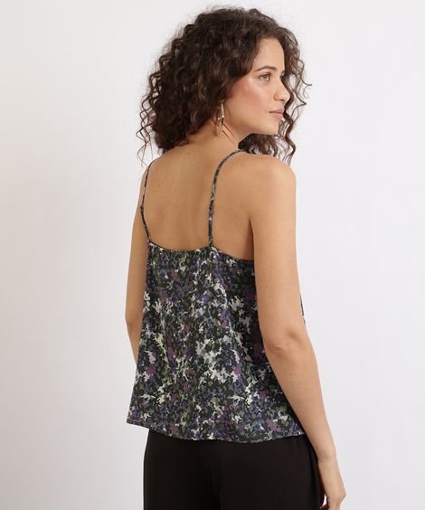 Regata Feminina Camuflada com Renda Verde Militar