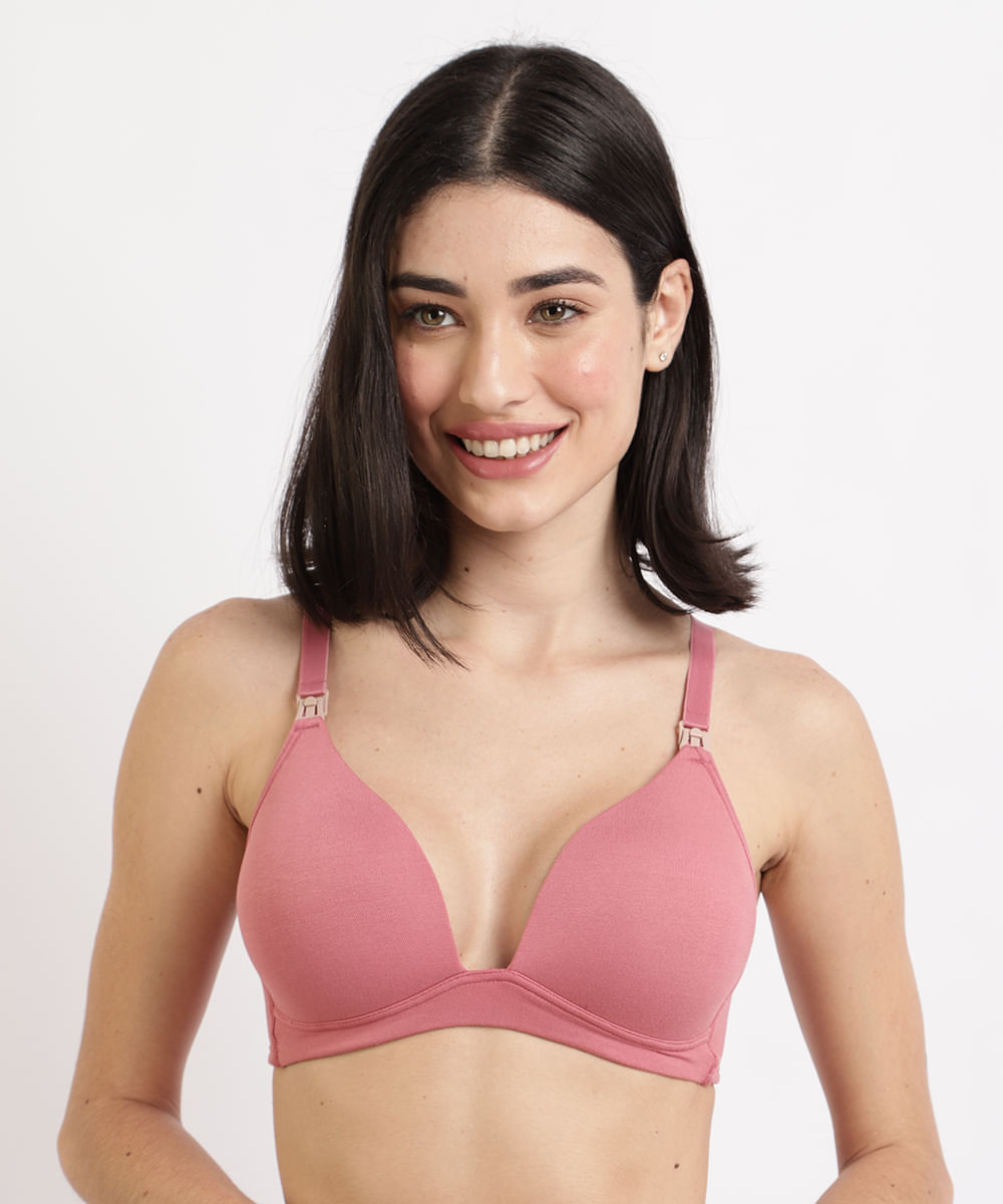 Sutiã de Amamentação Love Secret com Abertura Frontal com Bojo Rosa Menor preço em Sutiã de Amamentação Love Secret com Abertura Frontal com Bojo Rosa
