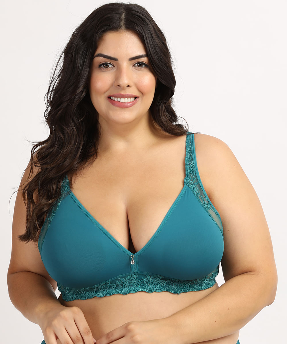 Sutiã Dilady Plus Size Triângulo Microfibra com Bojo Verde Escuro Menor preço em Sutiã Dilady Plus Size Triângulo Microfibra com Bojo Verde Escuro