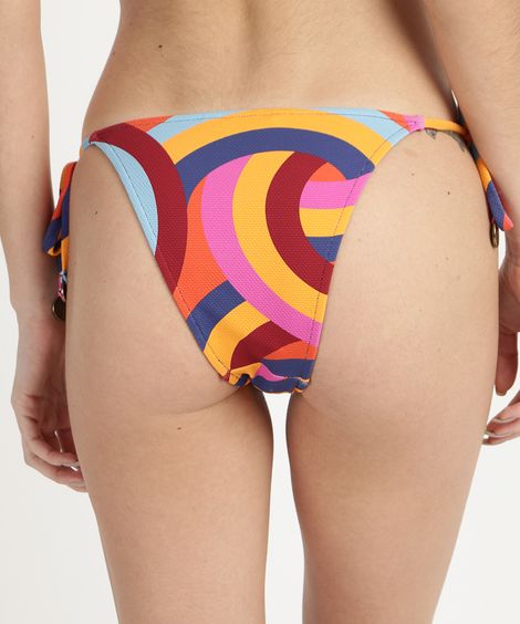 Biquíni Calcinha Tanga Estampada Geométrico  Multicor