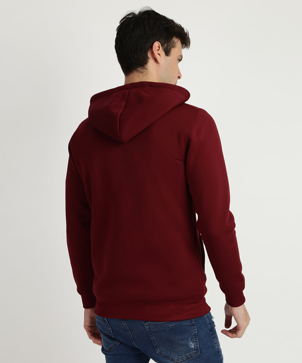 maroon zipper moletom com capuz