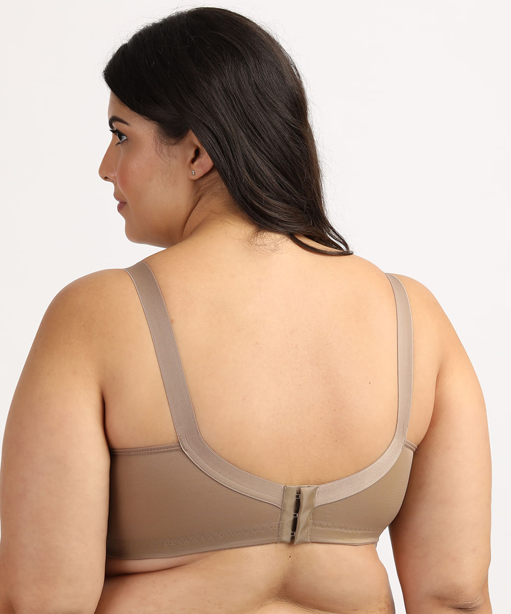 Sutiã Dilady Plus Size Meia Taça Microfibra com Renda Marrom