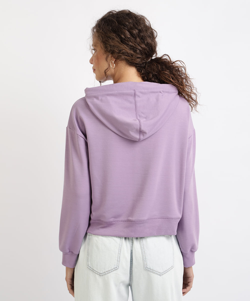 mauve zip up moletom com capuz