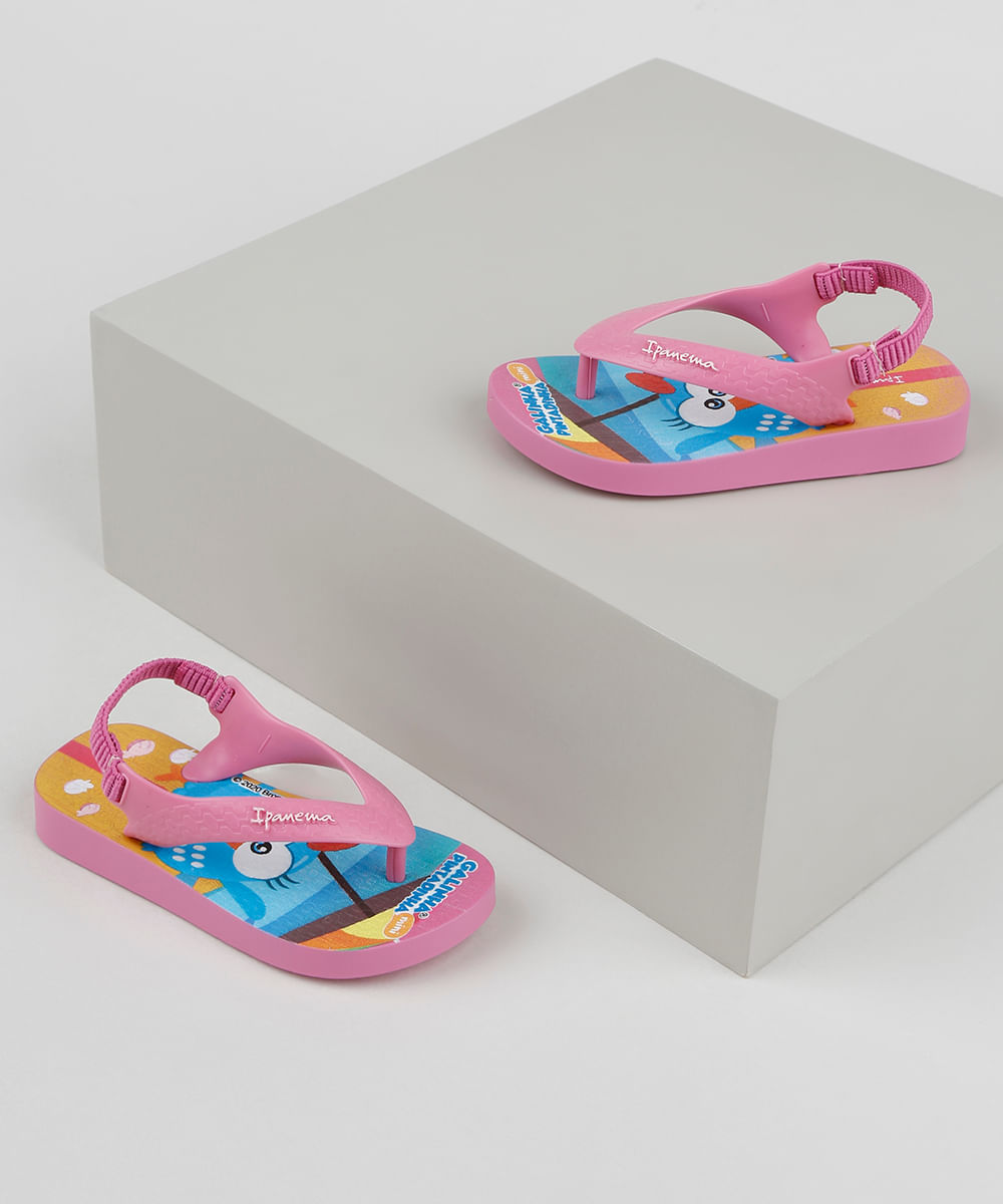 Chinelo Infantil Ipanema Galinha Pintadinha com Elástico Rosa Menor preço em Chinelo Infantil Ipanema Galinha Pintadinha com Elástico Rosa