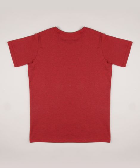 Camiseta Juvenil Homem Aranha Manga Curta Vermelha