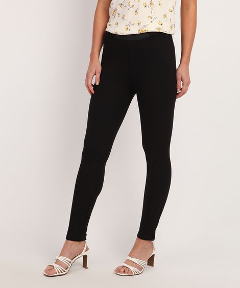 Calça Legging Feminina com Friso Preta