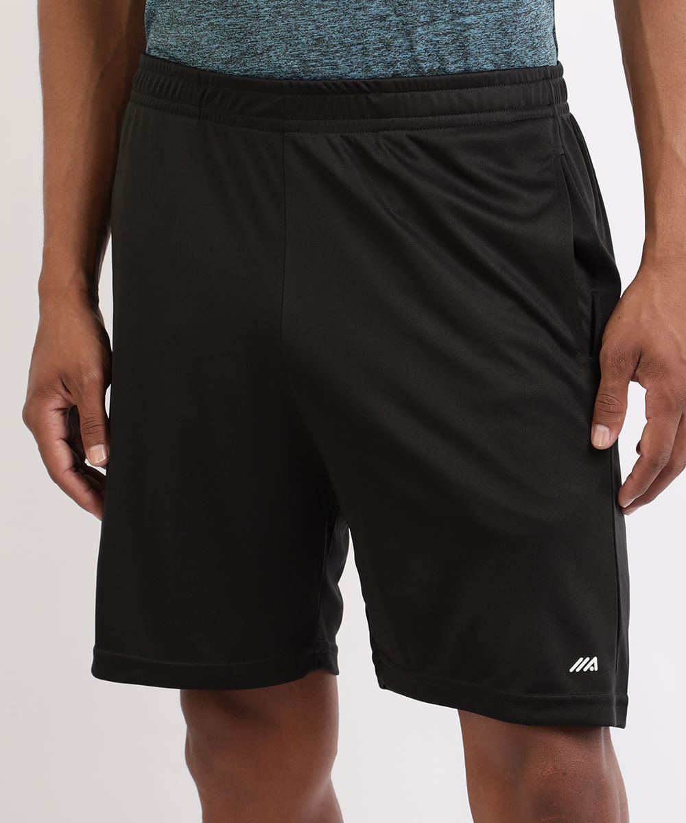 Calção Masculino Esporte Ace Futebol com Bolsos e Cós com Elástico Preto Menor preço em Calção Masculino Esporte Ace Futebol com Bolsos e Cós com Elástico Preto