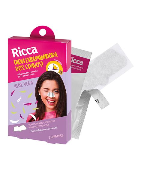 Adesivo Ricca Para Remoção de Cravos no Nariz Faixa Exterminadora dos Cravos! - 1 Unidade  Único