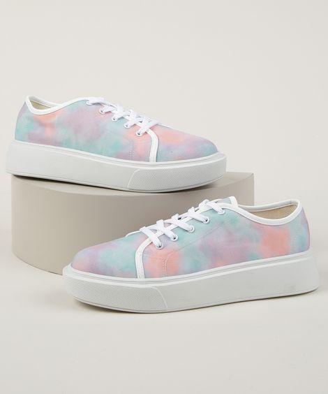 Tênis Feminino Oneself Estampado Tie Dye Multicor
