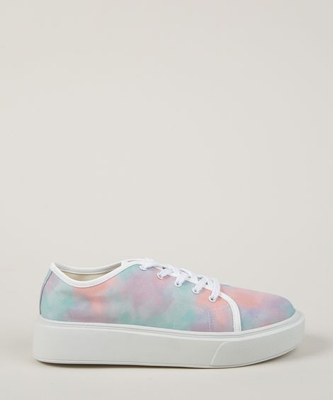Tênis Feminino Oneself Estampado Tie Dye Multicor