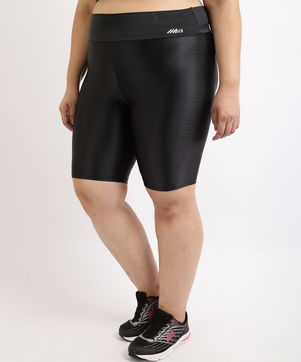 bermuda preta feminina plus size
