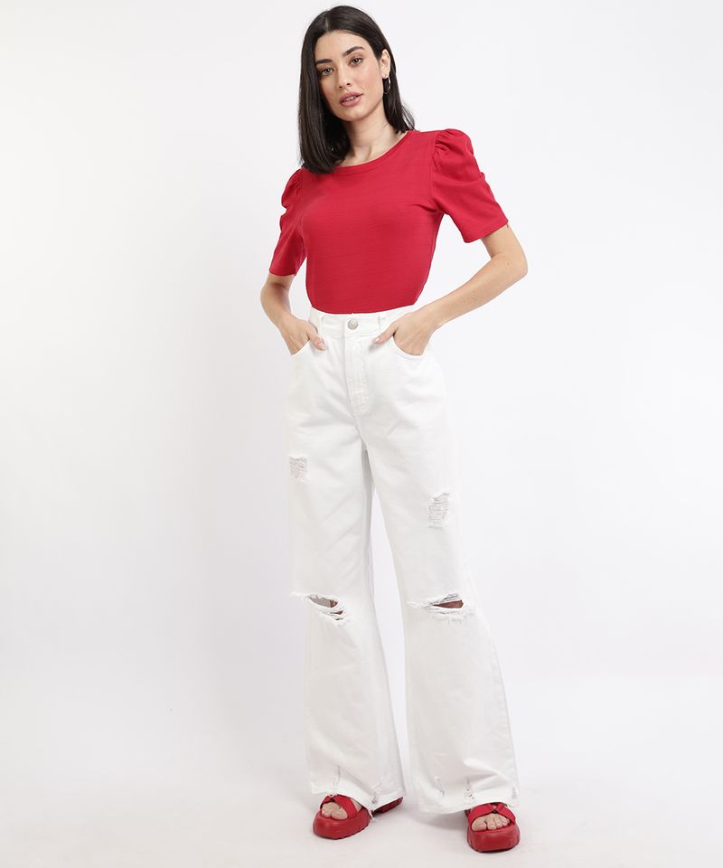 Blusa-Feminina-Basica-Texturizada-Manga-Bufante-Decote-Redondo-Vermelha-9856461-Vermelho_3