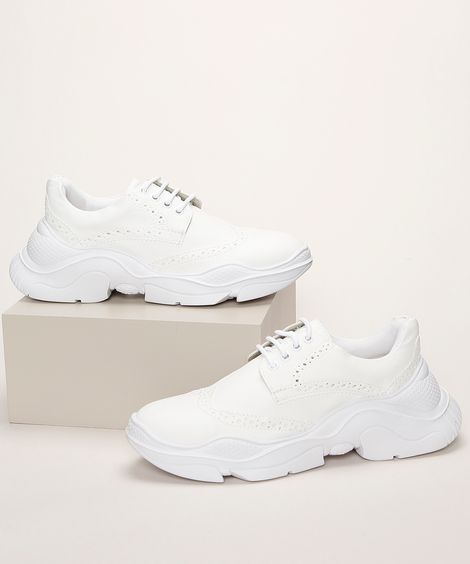 Tênis Feminino Oneself Chunky com Detalhes Vazados Branco
