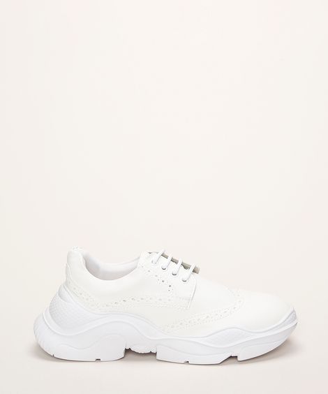 Tênis Feminino Oneself Chunky com Detalhes Vazados Branco