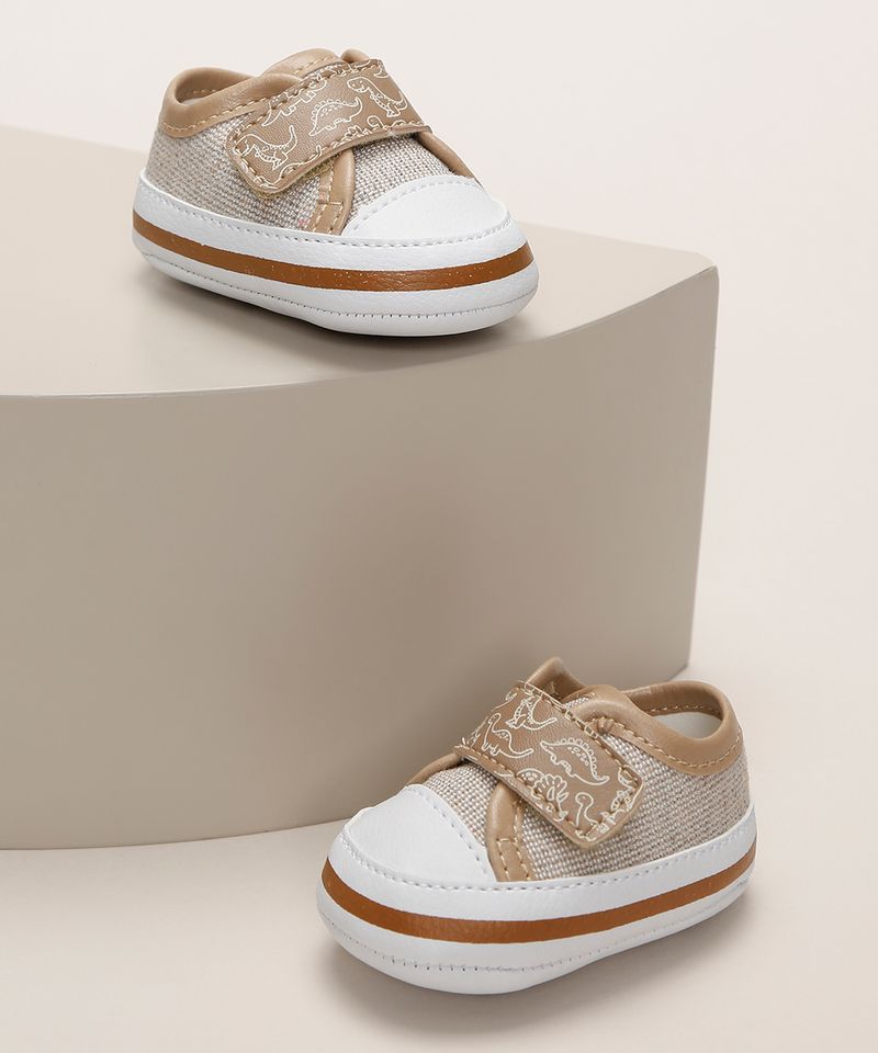 Tenis-Infantil-Pimpolho-Estampa-de-Dinossauros-Bege-9966090-Bege_1