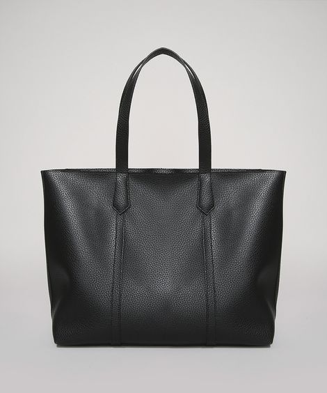 Bolsa Feminina Grande Shopper Alças Duplas Preta