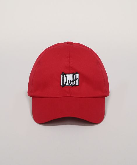 Boné Masculino Os Simpsons Aba Curva Vermelho