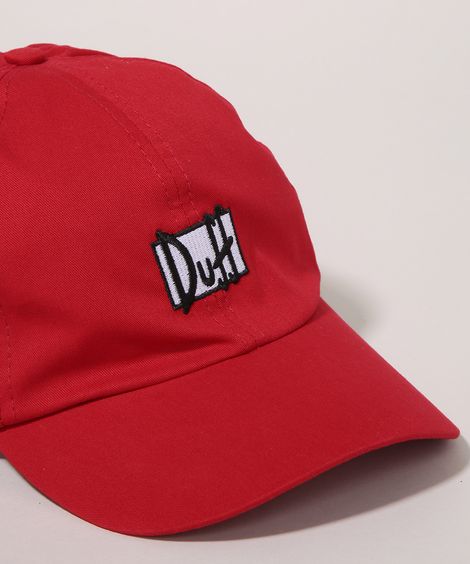 Boné Masculino Os Simpsons Aba Curva Vermelho