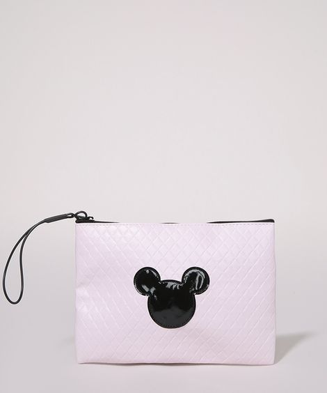 Nécessaire Feminina Mickey Envelope com Alça Rosa