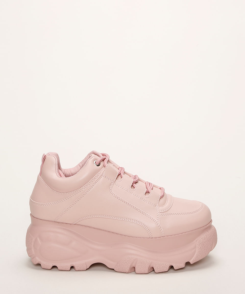 Tênis Feminino Oneself Chunky Plataforma com Recortes Rosa