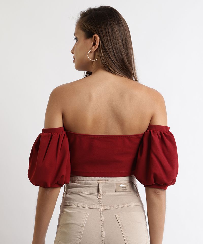 Blusa-Feminina-Cropped-Ombro-a-Ombro-Manga-Bufante-Vermelha-9959956-Vermelho_2