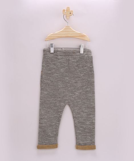 Calça de Moletom Infantil com Bolsos Mostarda