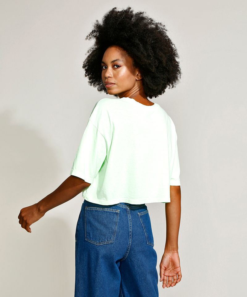 T-Shirt-Feminina-Mindset-Oversized-Cropped-Manga-Curta-Decote-Redondo-Verde-Claro-9969059-Verde_Claro_2