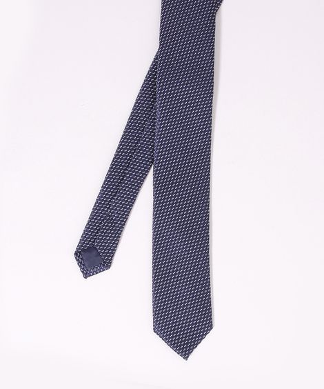 Gravata Masculina Sim em Jacquard Azul Marinho