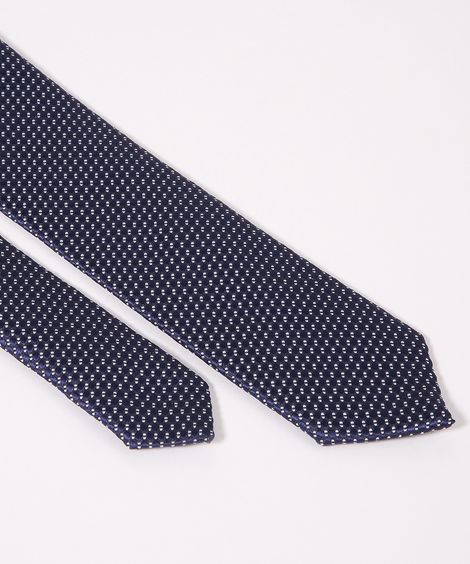 Gravata Masculina Sim em Jacquard Azul Marinho