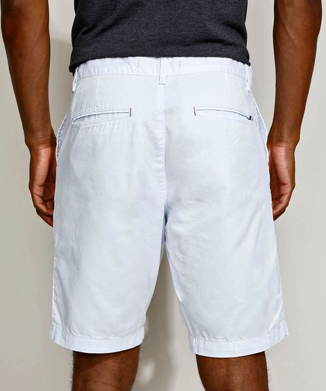 Bermuda de Sarja Masculina Slim Chino Branca