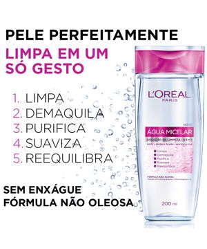 Água Micelar L'Oréal Paris Regular Solução Limpeza 5 em 1 - 100ml Único