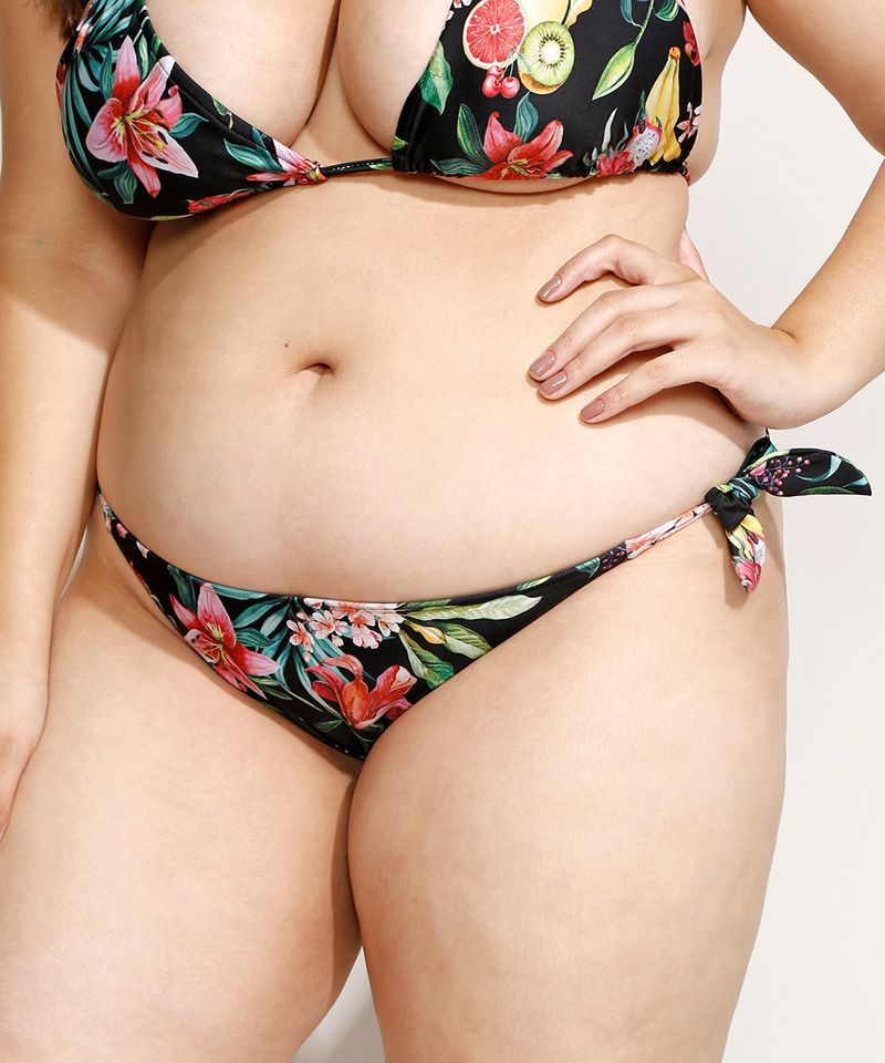 Biquini-Calcinha-Plus-Size-Tanga-Estampado-de-Frutas-com-Amarracao-e-Protecao-UV50--Preto-9958136-Preto_1