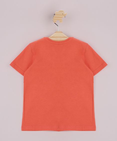 Camiseta Infantil Cactos Manga Curta Laranja