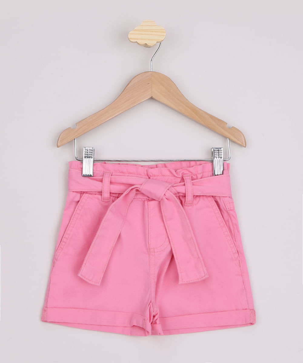 Short-Infantil-de-Sarja-Clochard-com-Faixa-e-Bolsos-Rosa-9965925-Rosa_1