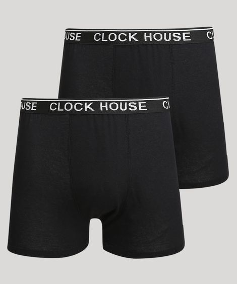 Kit de 2 Cuecas Masculinas Boxer Preto
