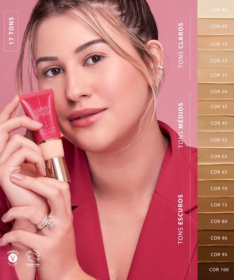 base líquida eudora niina secrets hidra glow cor 10