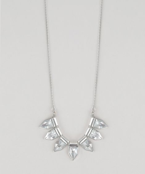 Colar com Strass Prateado