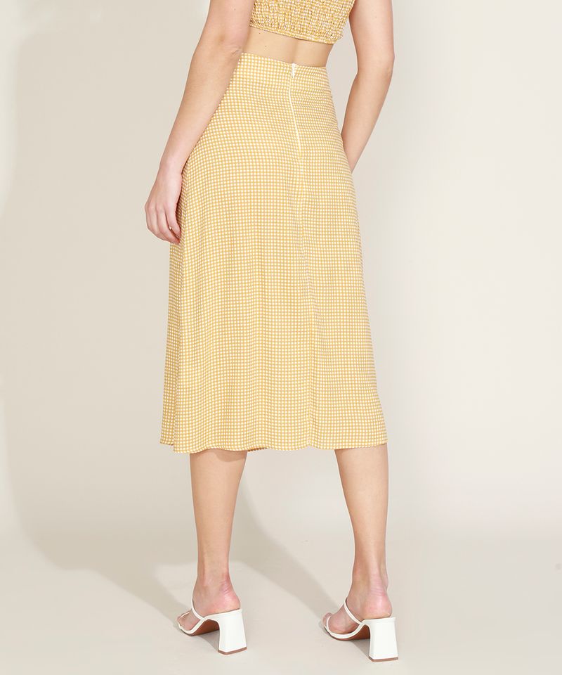 Saia-Feminina-Mindset-Midi-Estampada-Xadrez-Vichy-Amarela-9974060-Amarelo_2