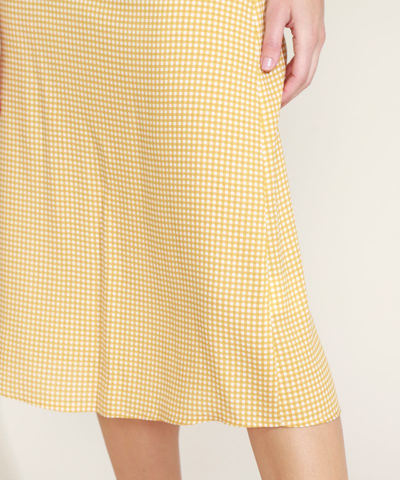 Saia-Feminina-Mindset-Midi-Estampada-Xadrez-Vichy-Amarela-9974060-Amarelo_5