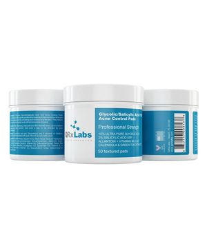 Lenços de Ácido Glicólico a 10% e Ácido Salicílico a 2% QRxLabs - Controle de Acne 1 Un