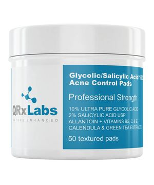 Lenços de Ácido Glicólico a 10% e Ácido Salicílico a 2% QRxLabs - Controle de Acne 1 Un