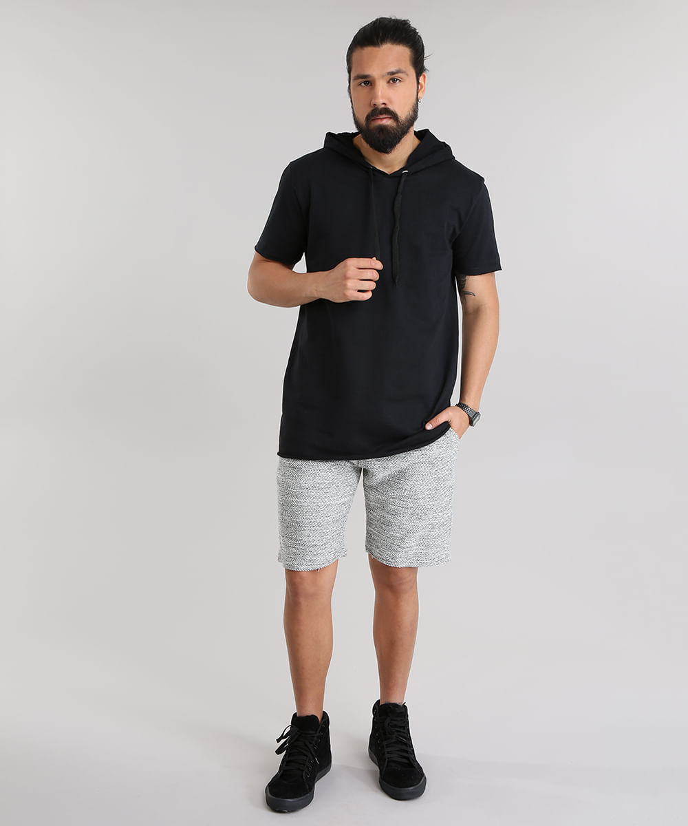 moletom com capuzs & shorts outfit