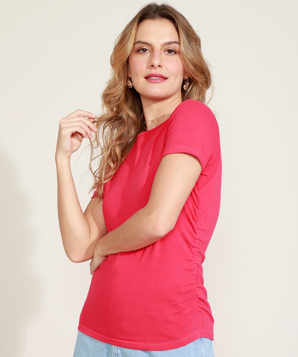 blusa com elastico no decote
