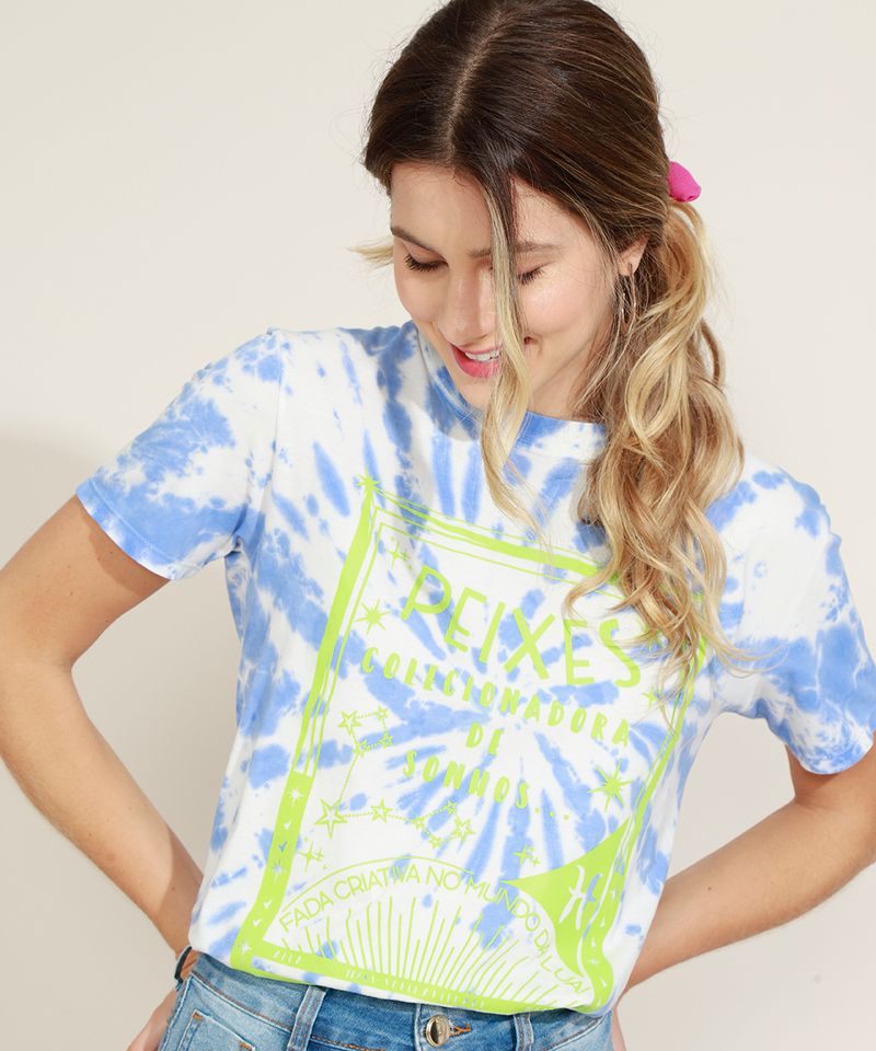 Blusa-Feminina-Signo-Peixes-Estampada-Tie-Dye-Manga-Curta-Decote-Redondo-Azul-9964703-Azul_1